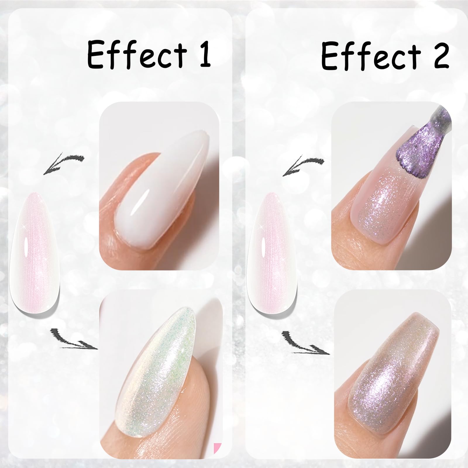 AzureBeauty layered nail art over nude swatch delivers subtle, radiant glow for everyday wear.