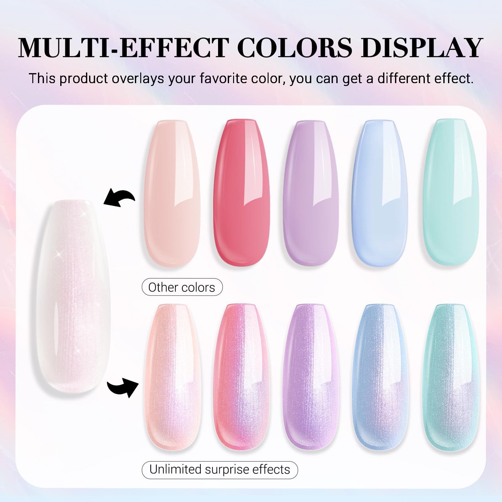 AzureBeauty layered nail art over pink swatch demonstrates shimmering rose effect.