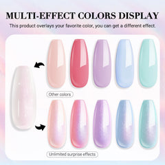 AzureBeauty layered nail art over pink swatch demonstrates shimmering rose effect.