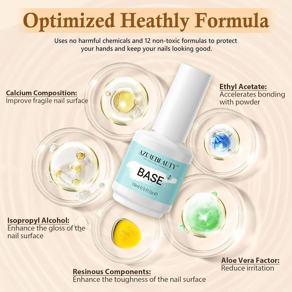 AZUREBEAUTY líquido-dip-set, aplicación sin lámpara y secado natural