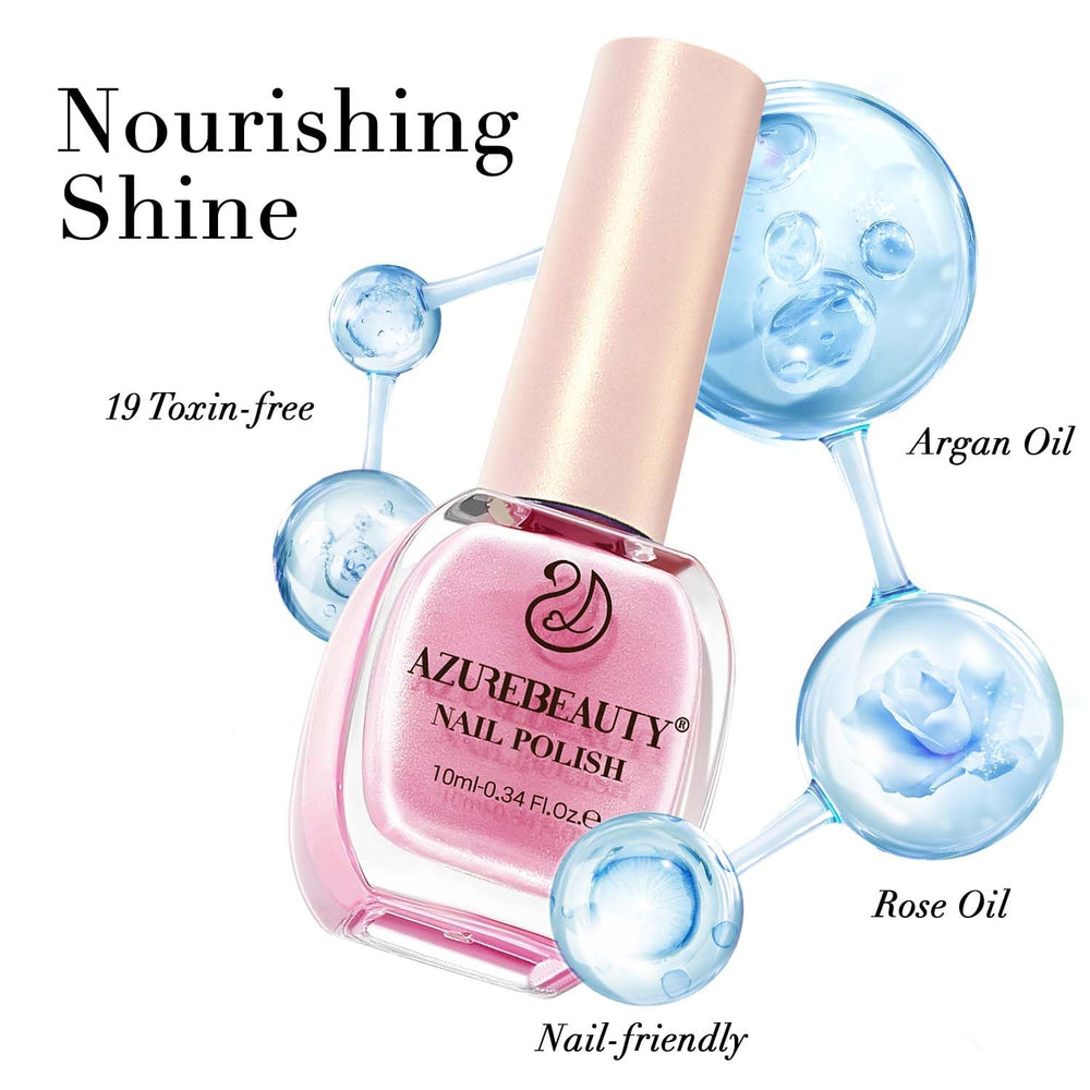 AZUREBEAUTY low-odor formula bottle highlighting gentle manicure experience.