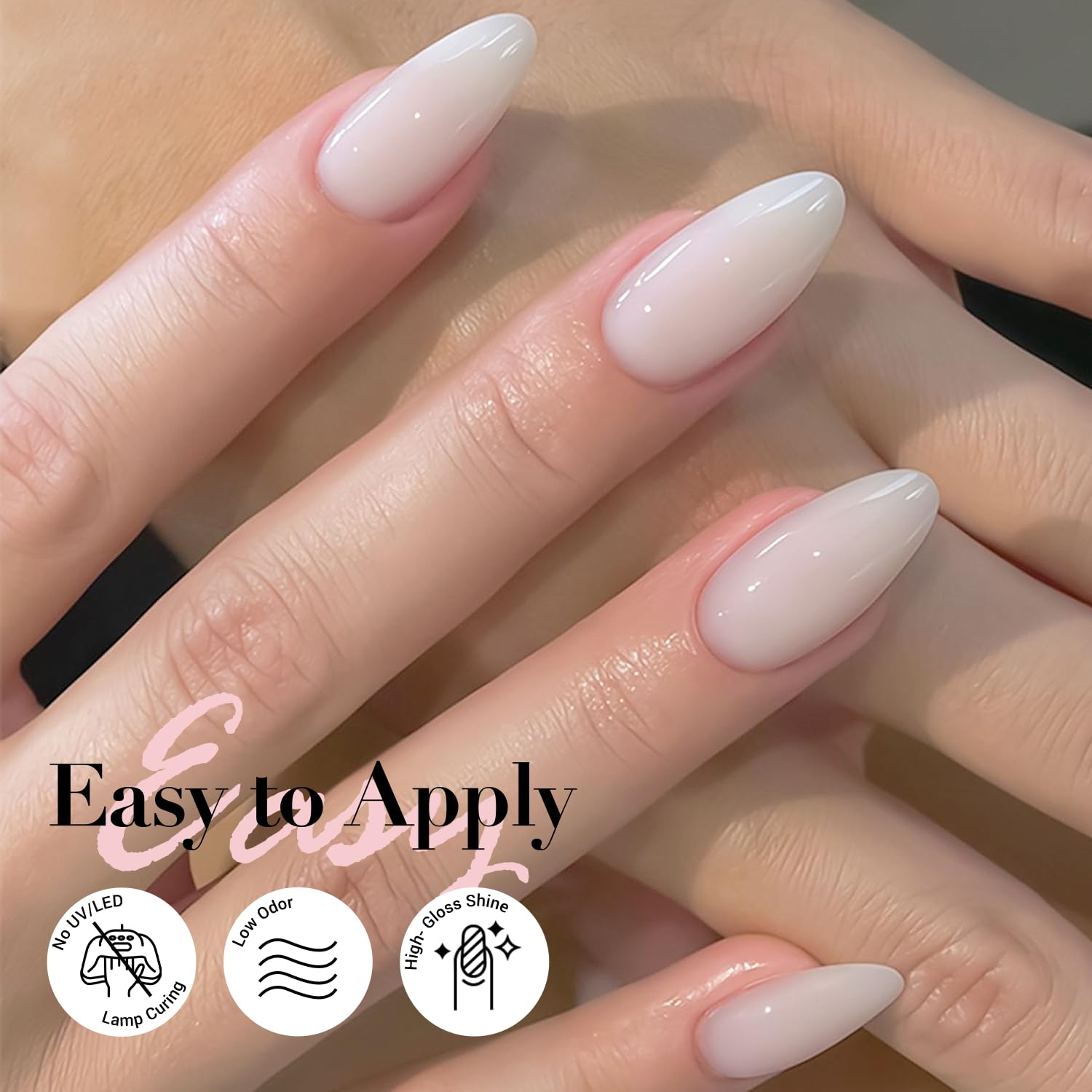 AZUREBEAUTY Milky White in-hand manicure example with natural translucence