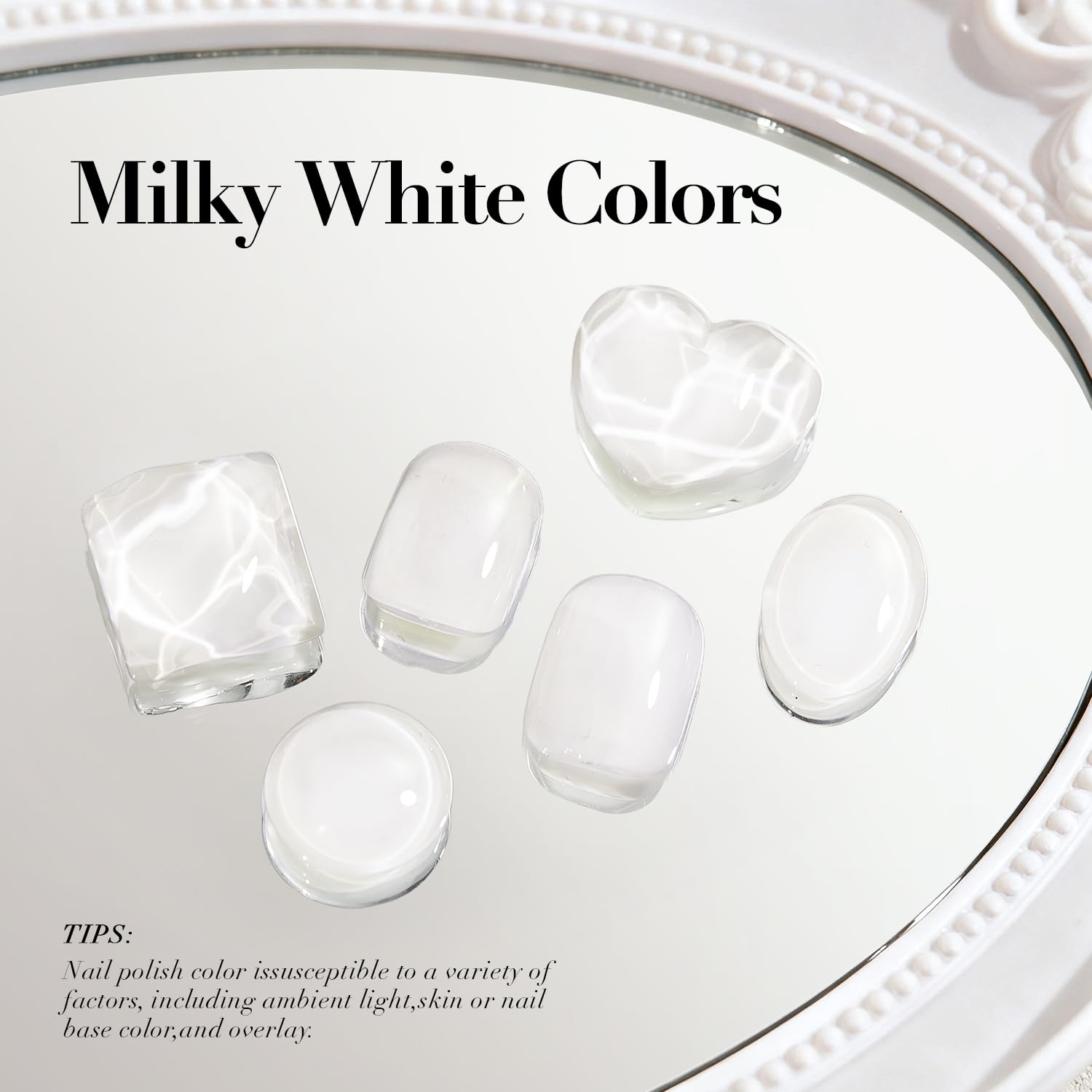 AZUREBEAUTY Milky White long-lasting finish on nails up to several days