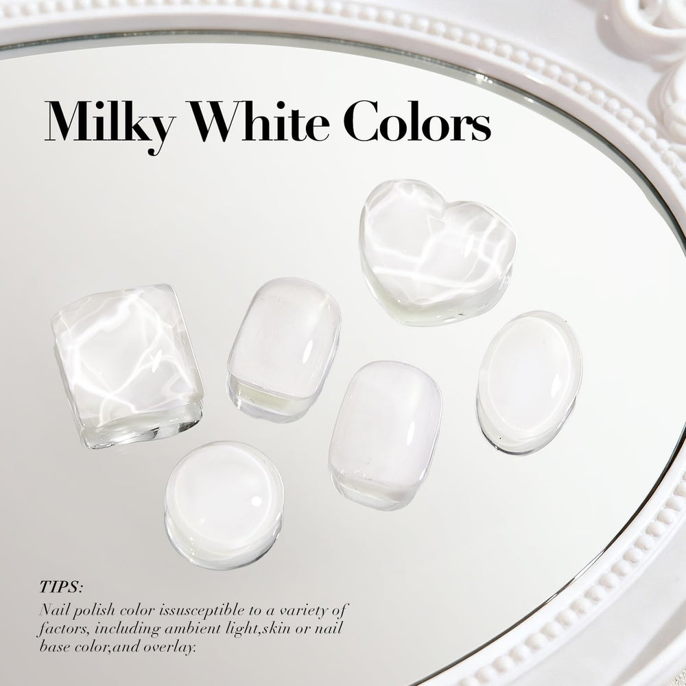 AZUREBEAUTY Milky White long-lasting finish on nails up to several days