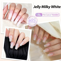 AZUREBEAUTY Milky White swatch reveals pearlescent gloss and even coverage