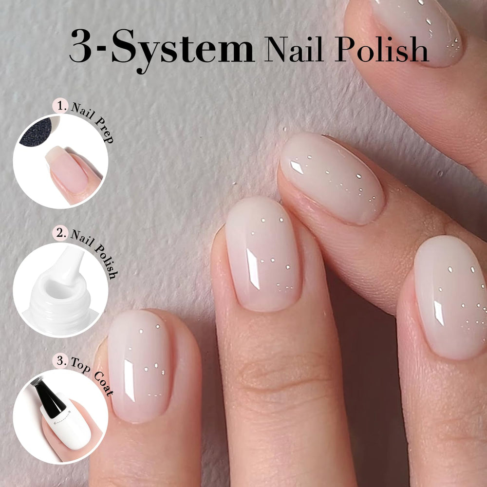 AZUREBEAUTY Milky White ultra-fast dry detail for quick home nails