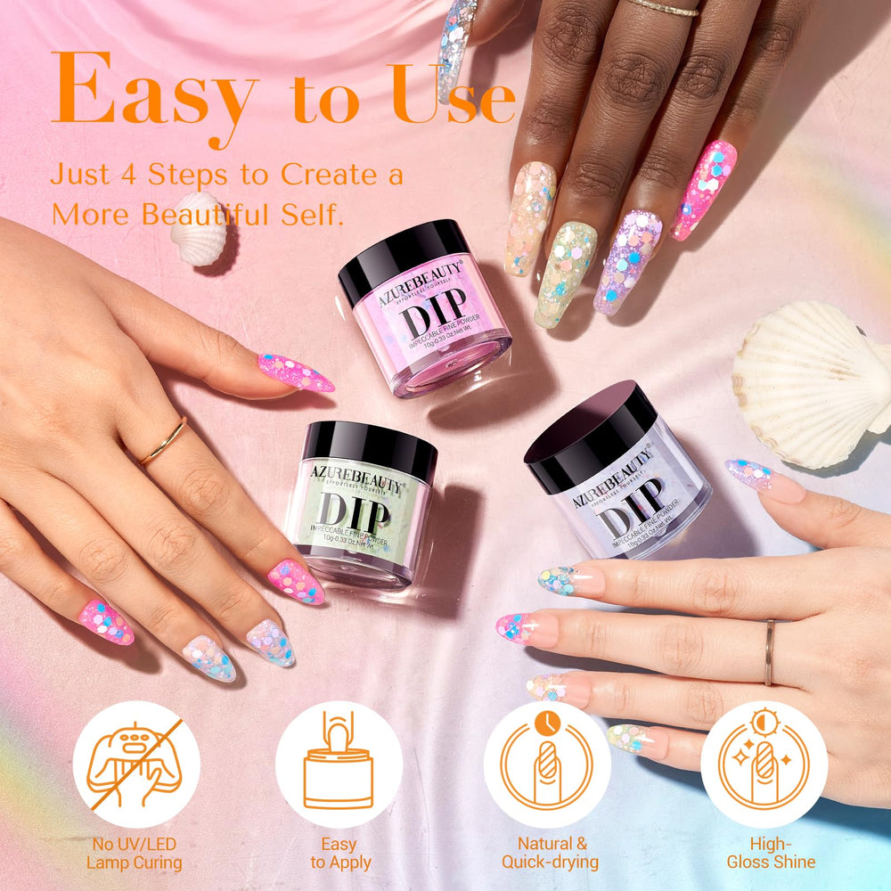 Kit de uñas AZUREBEAUTY para principiantes y profesionales, fácil de usar.