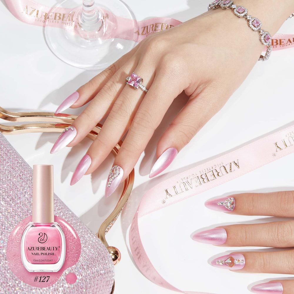 AZUREBEAUTY fast-drying polish in action for a quick manicure look.