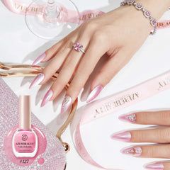 AZUREBEAUTY fast-drying polish in action for a quick manicure look.