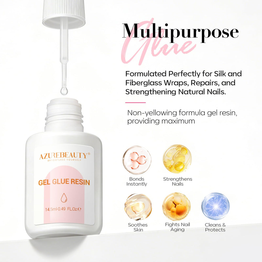 AzureBeauty Nail Repair Glue cap and brush detail for easy control