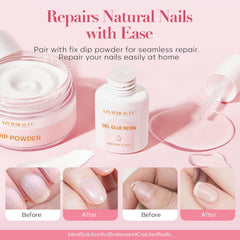 AzureBeauty Nail Repair Glue precision brush in action for precise application