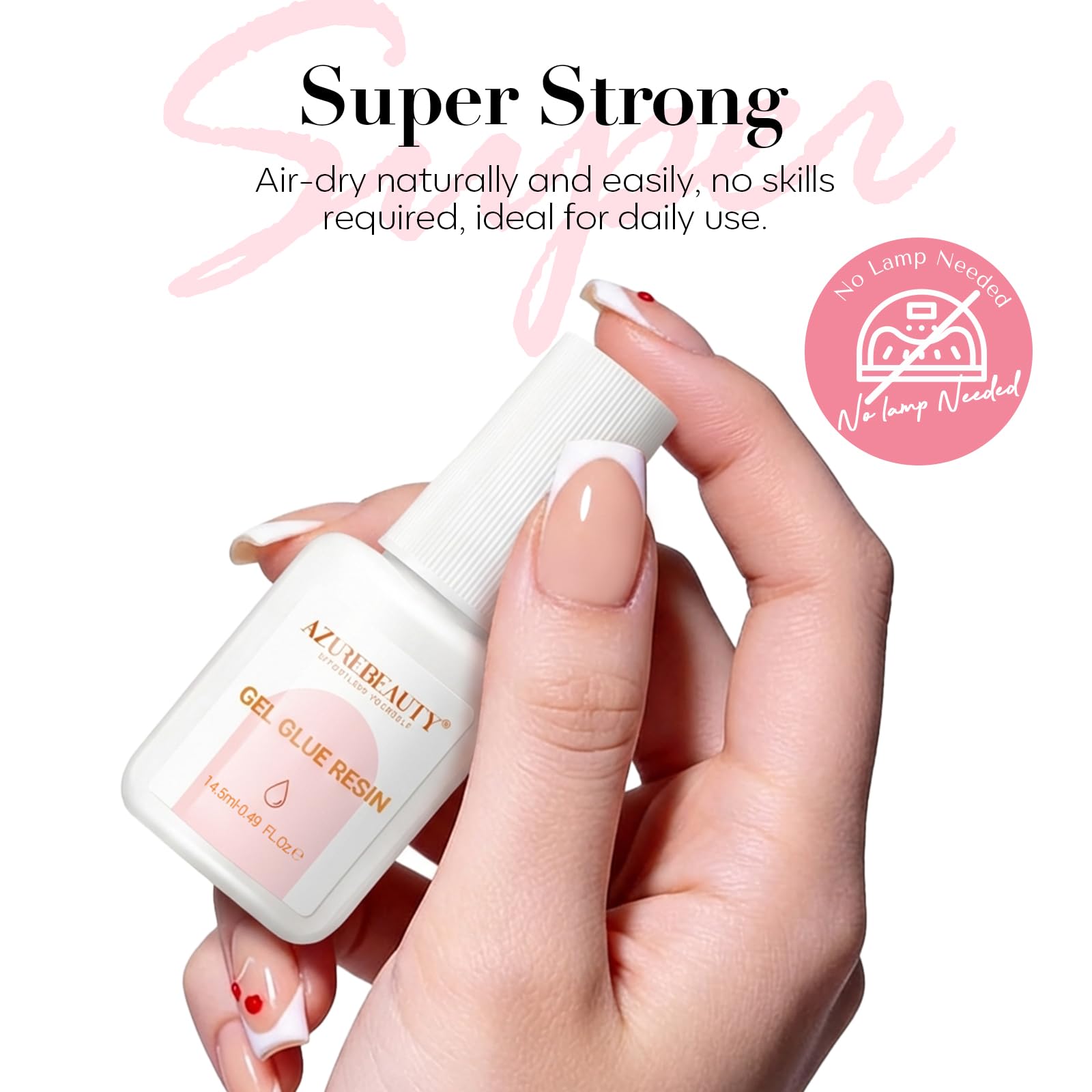 AzureBeauty Nail Repair Glue applied to press-on nails for versatile repairs