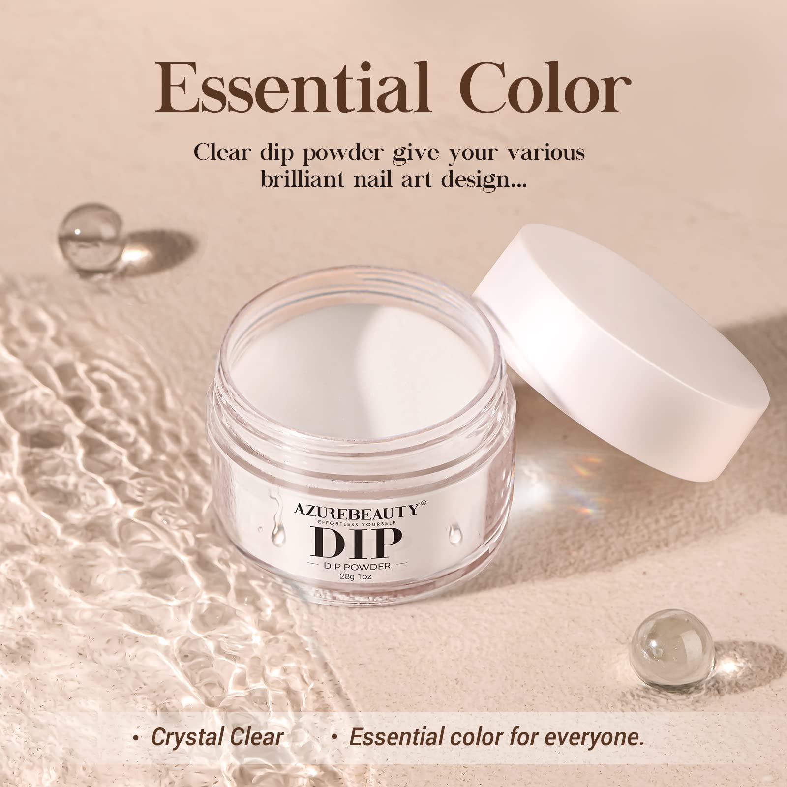 AZUREBEAUTY no-lamp-needed feature shown by lamp-free curing for skin-friendly application.