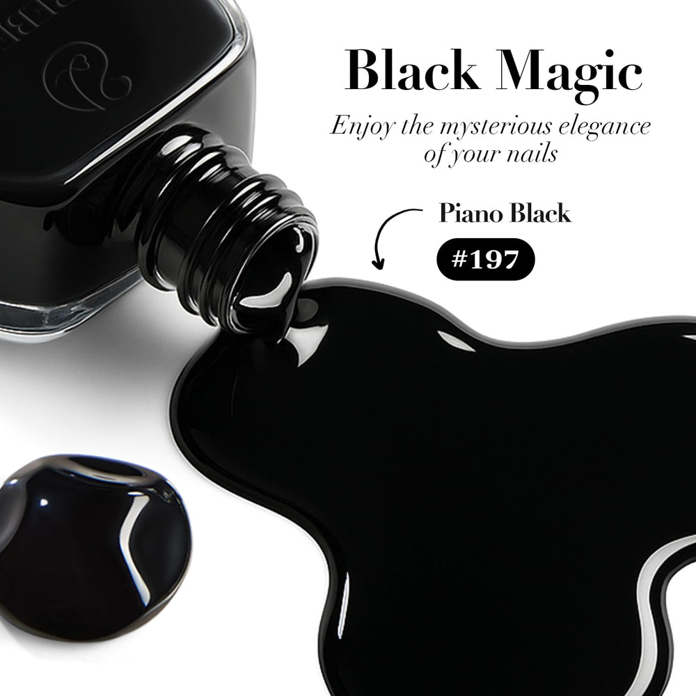 AzureBeauty piano black shade close-up on cap and bottle