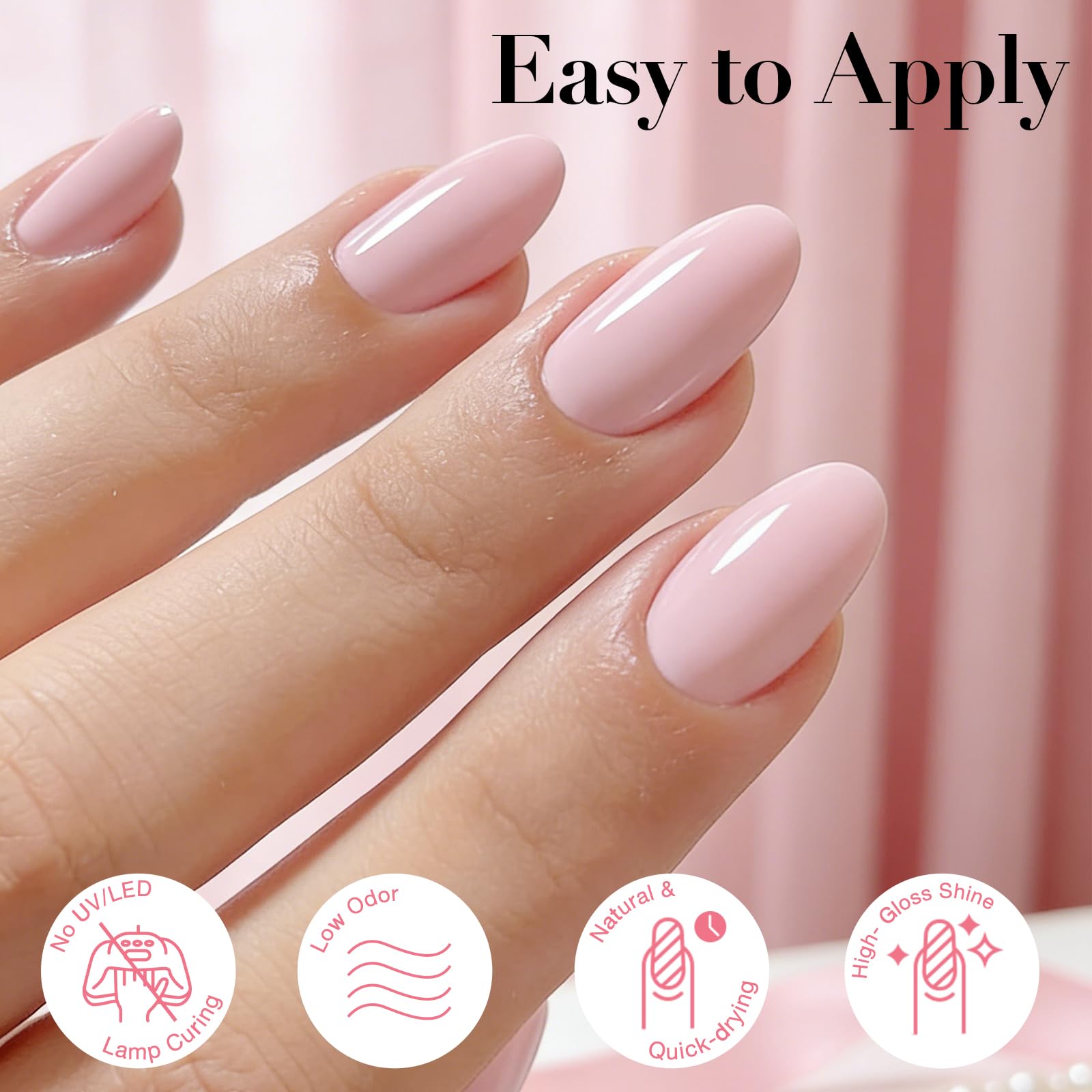 AZUREBEAUTY Pink Nail Polish on nail swatch showing soft pastel shade