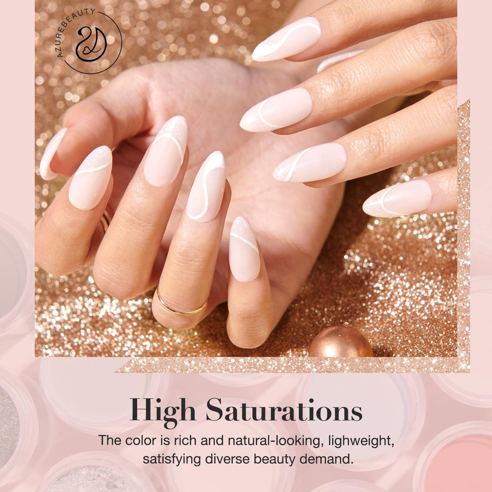 AZUREBEAUTY polvos de inmersión rosa claro champán, ideal para uso diario.
