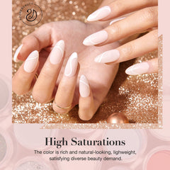 AZUREBEAUTY polvos de inmersión rosa claro champán, ideal para uso diario.