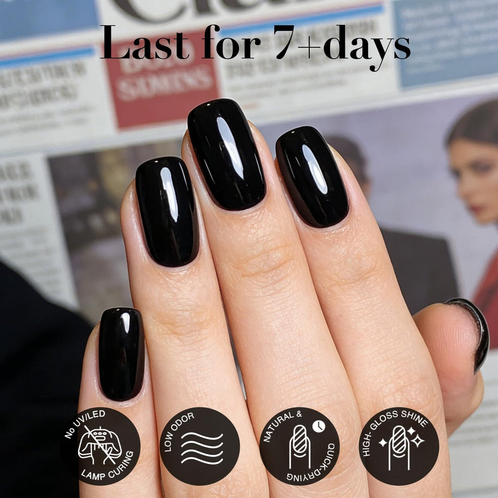 AzureBeauty quick-dry nail polish bottle demonstrates fast drying without UV light