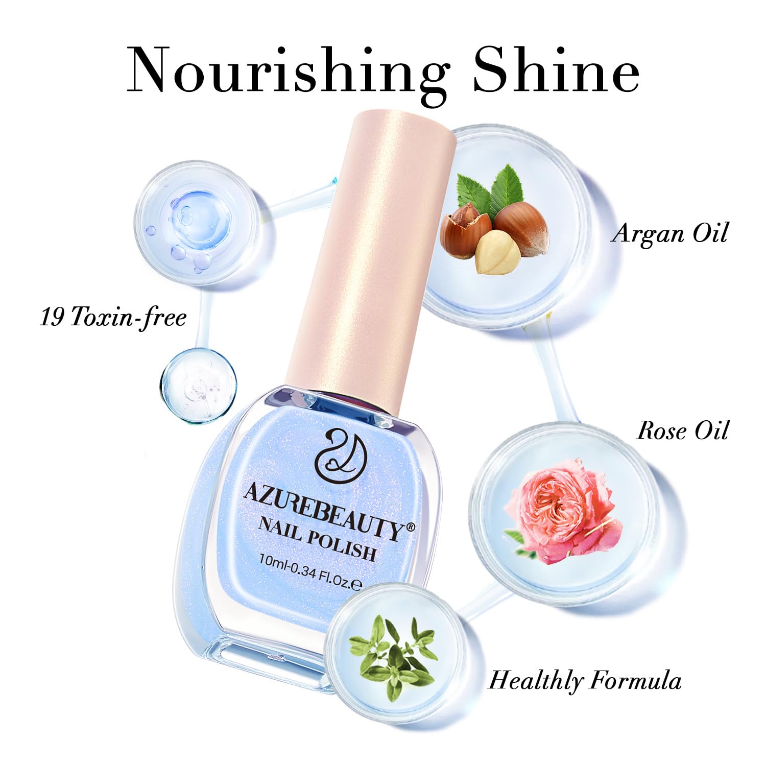 AZUREBEAUTY Quick-dry Celestial Blue nail polish with salon-like gloss