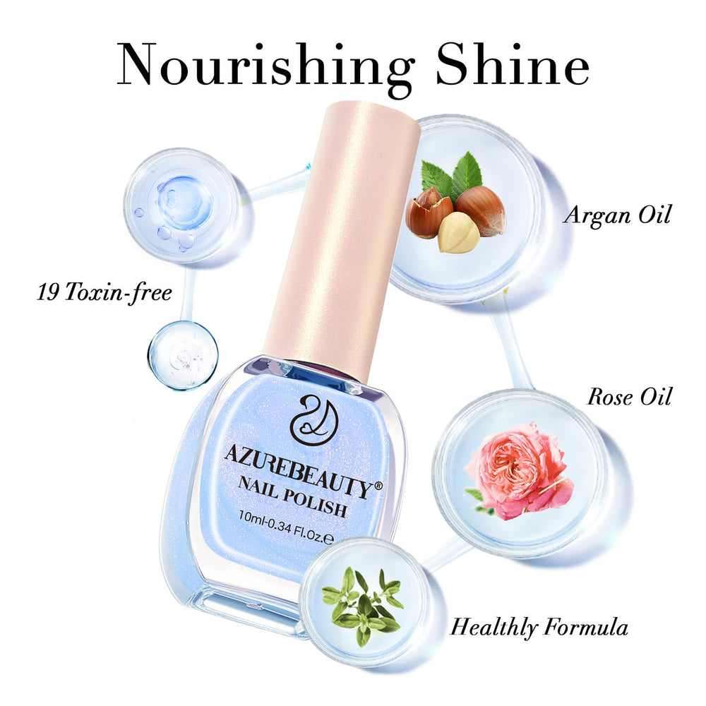 AZUREBEAUTY Quick-dry Celestial Blue nail polish with salon-like gloss