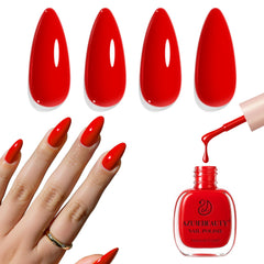 AZUREBEAUTY Burgundy red nail polish bottle close-up shows vibrant shade and glossy finish.