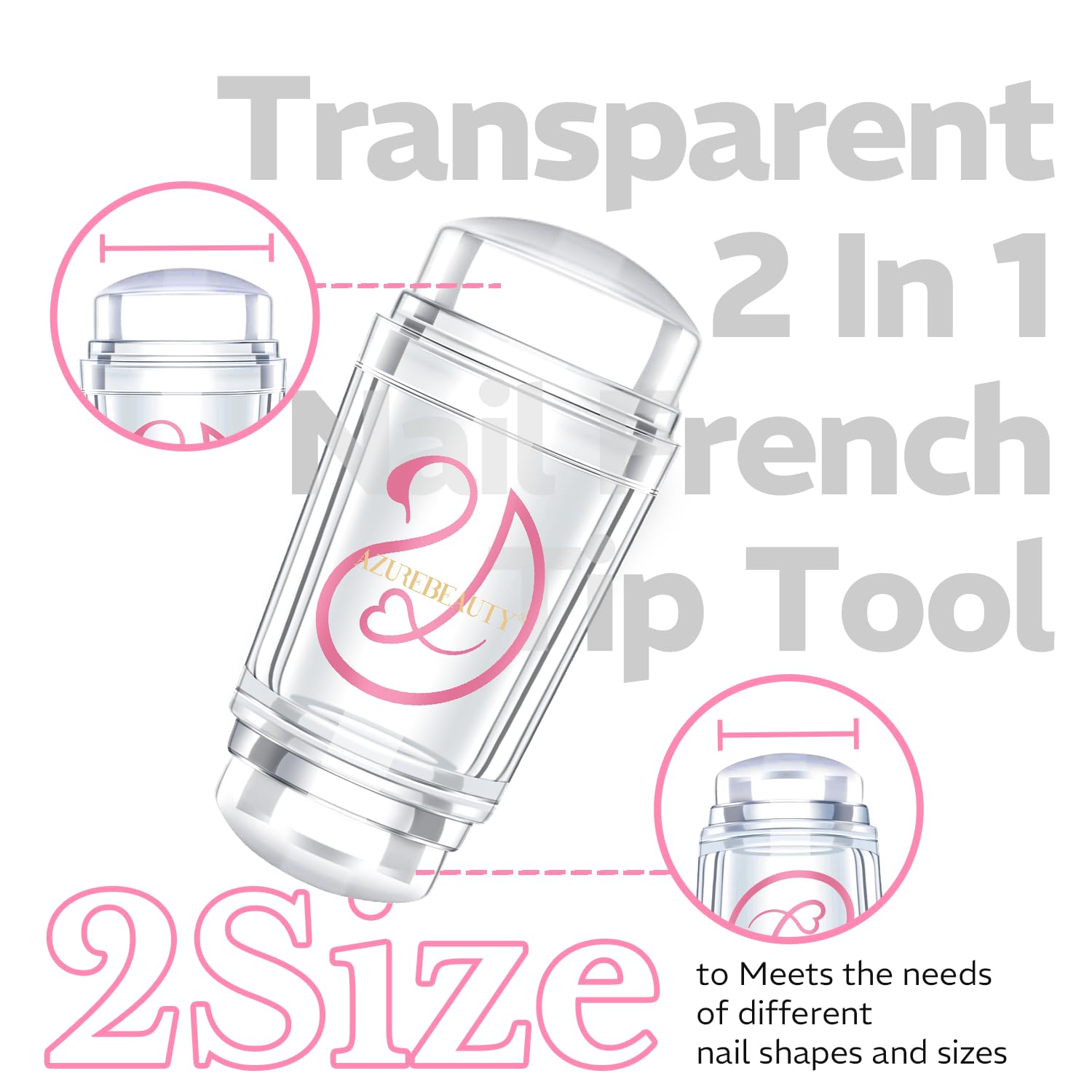 Replacement stamp heads and scraper included in Azurebeauty 6-piece kit.