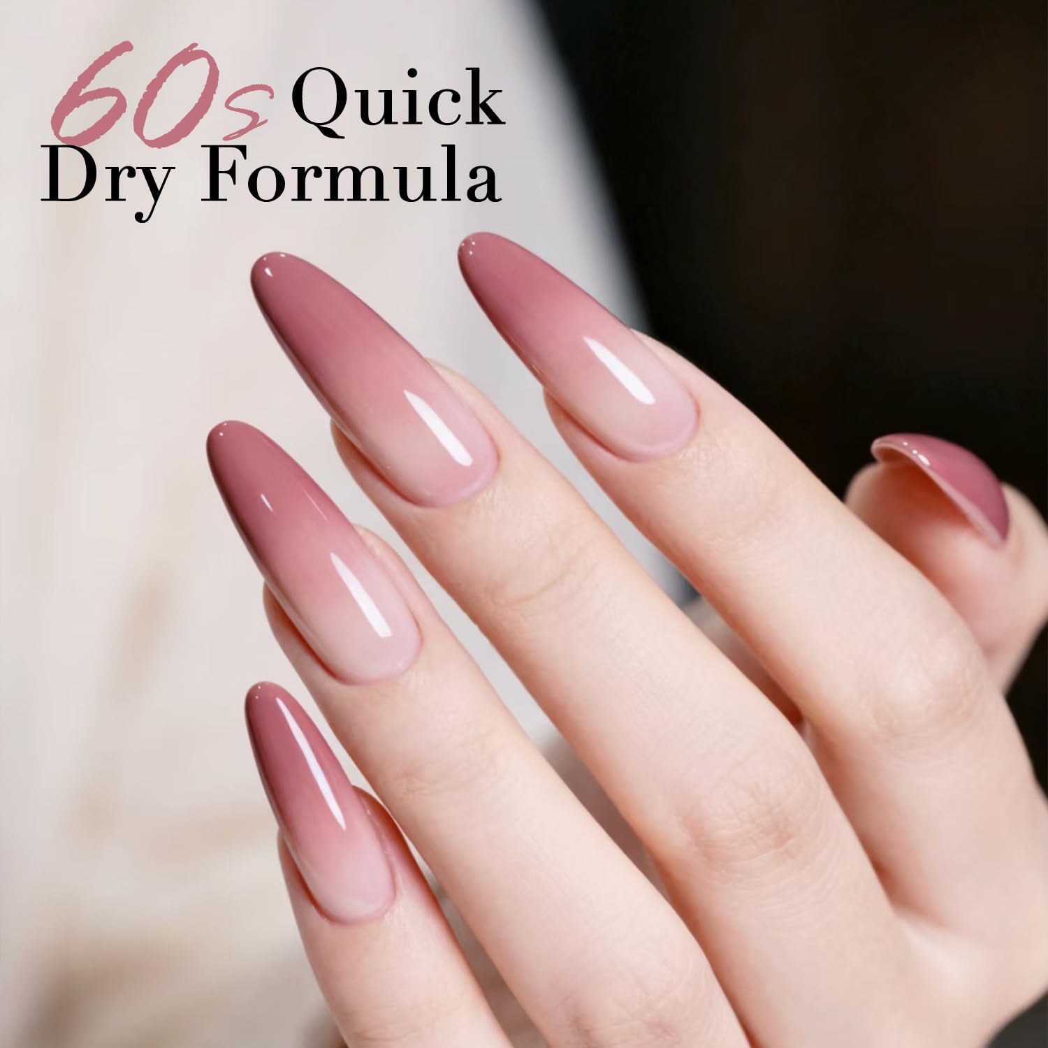 AZUREBEAUTY hazy rose swatch on nail demonstrates rich, even coverage.