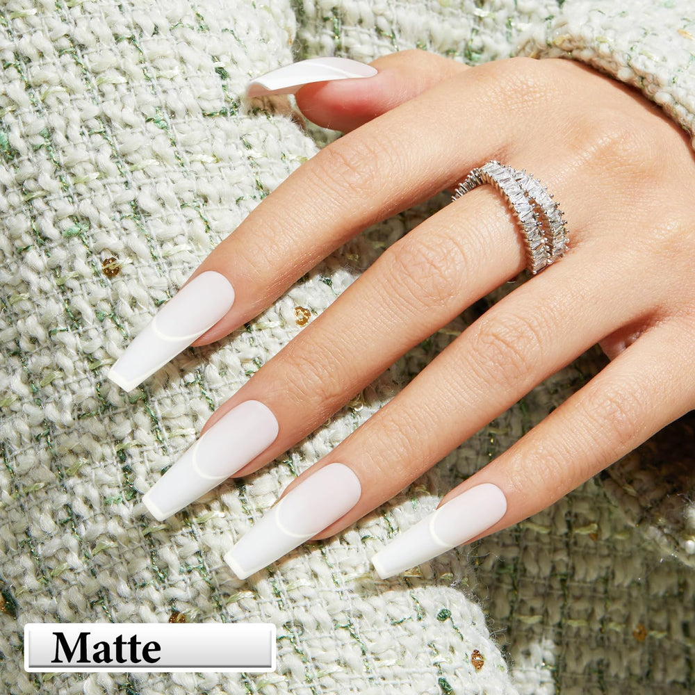 AzureBeauty salon-quality base for minimalist white nail art