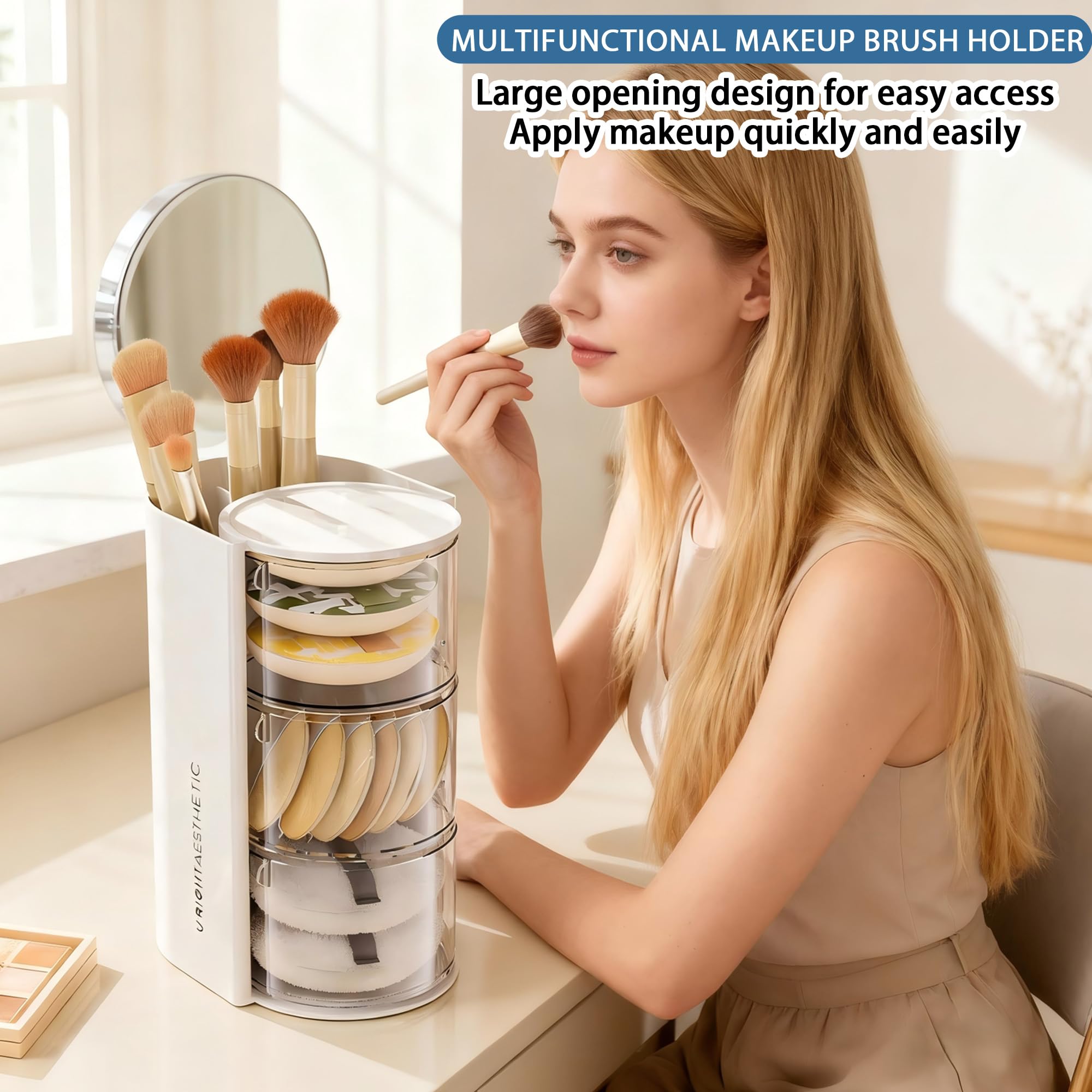 Azurphoric jewelry storage compartment keeps necklaces and earrings neatly accessible.