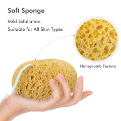 Azymi bath sponge ultra-soft exfoliation texture for comfortable daily use on sensitive skin.