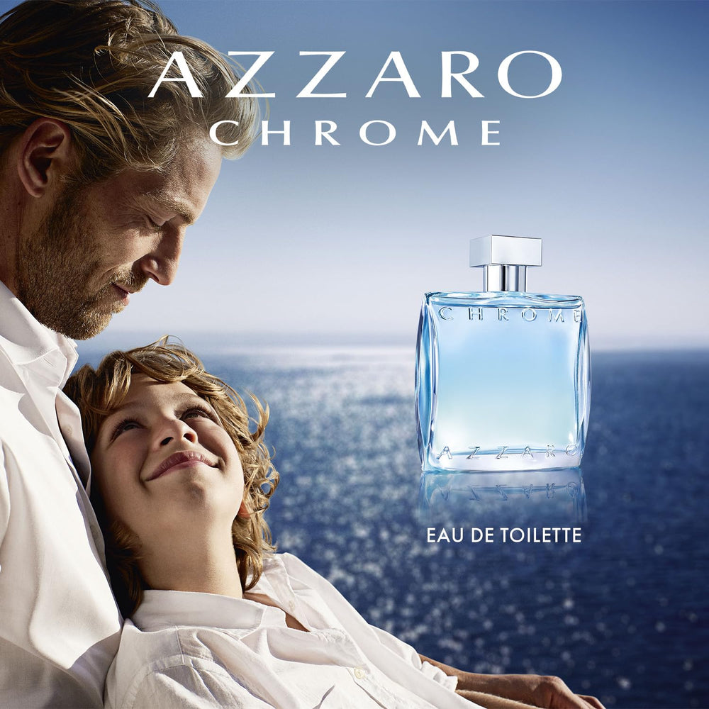 Azzaro Chrome bergamot citrus notes hint at crisp mornings and energizing starts.