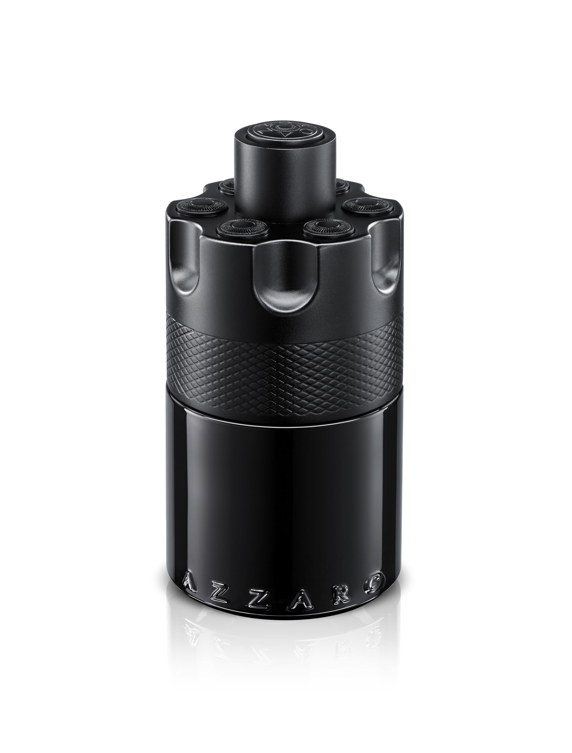 Azzaro Most Wanted Intense bottle front, masculine elegance and confidence