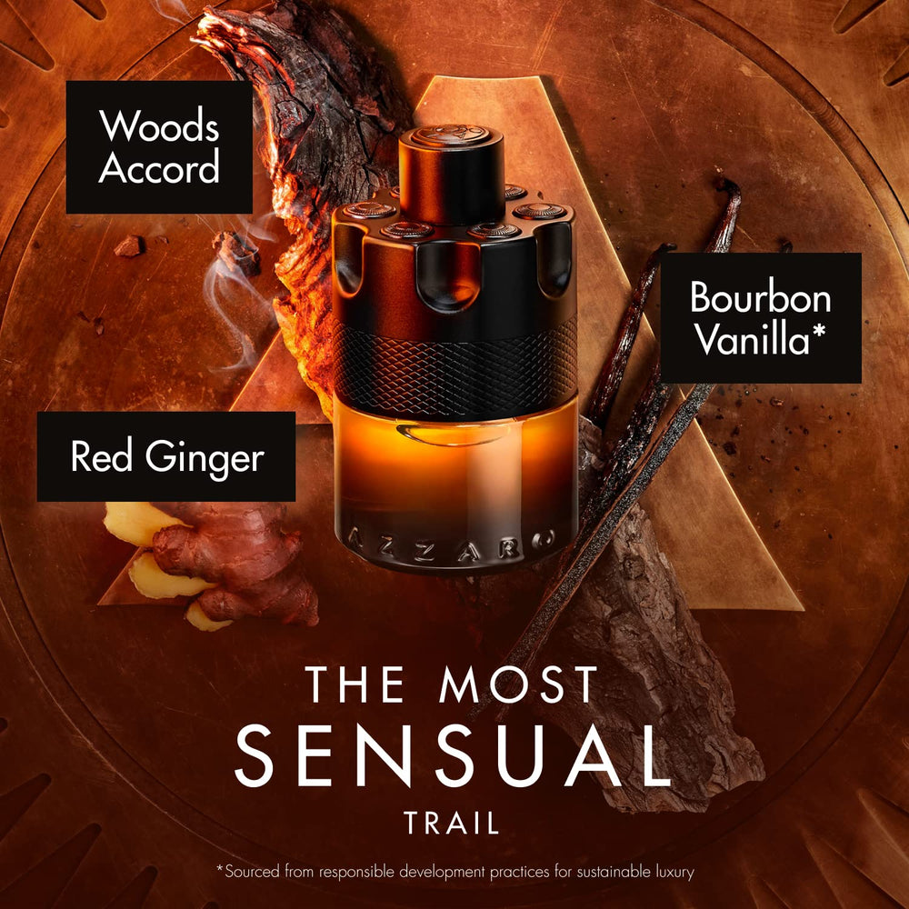 Azzaro The Most Wanted Parfum amber juice gradient visible for warm inviting trail