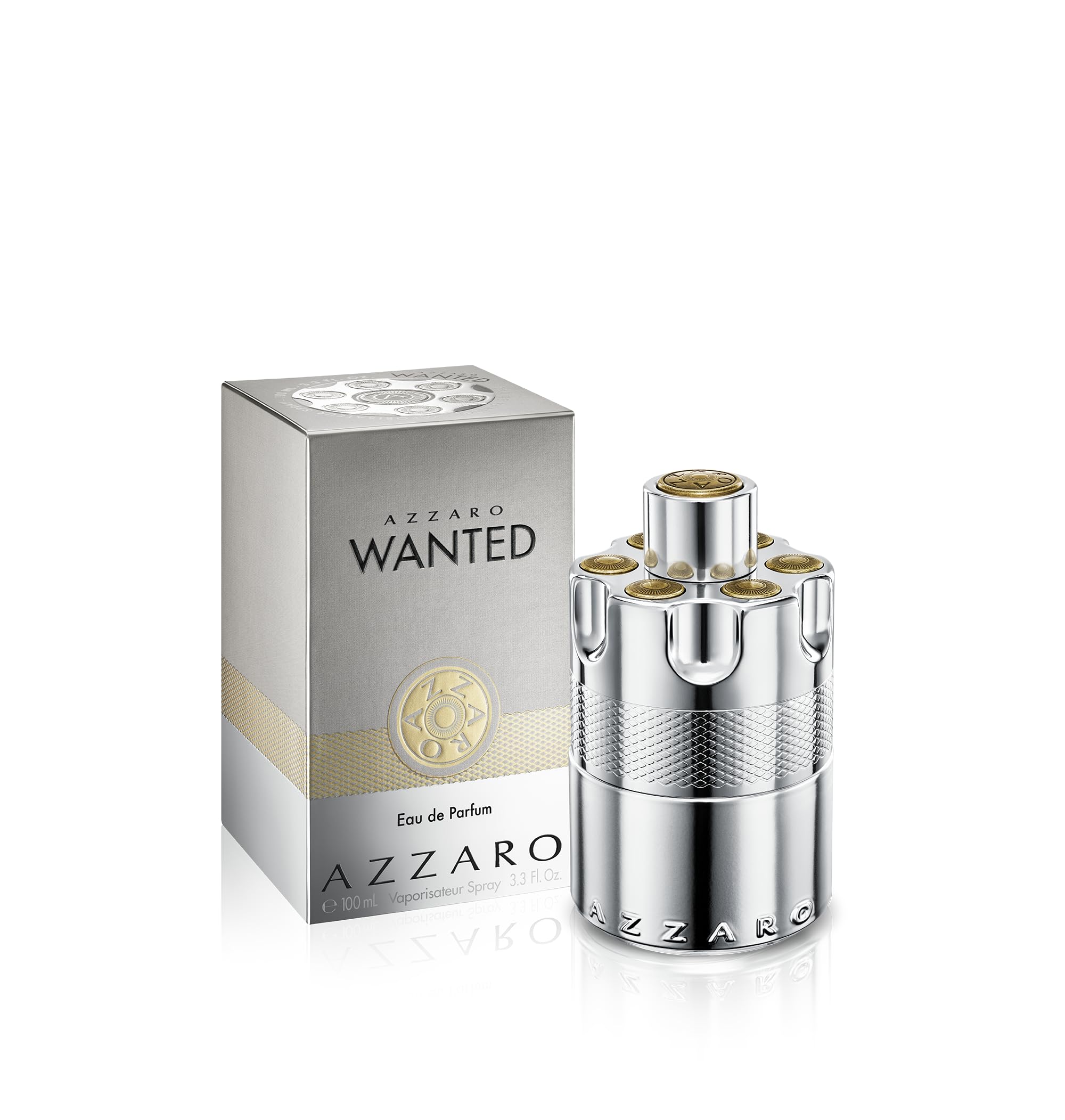 Azzaro Wanted EDP bottle front view for bold evening confidence.