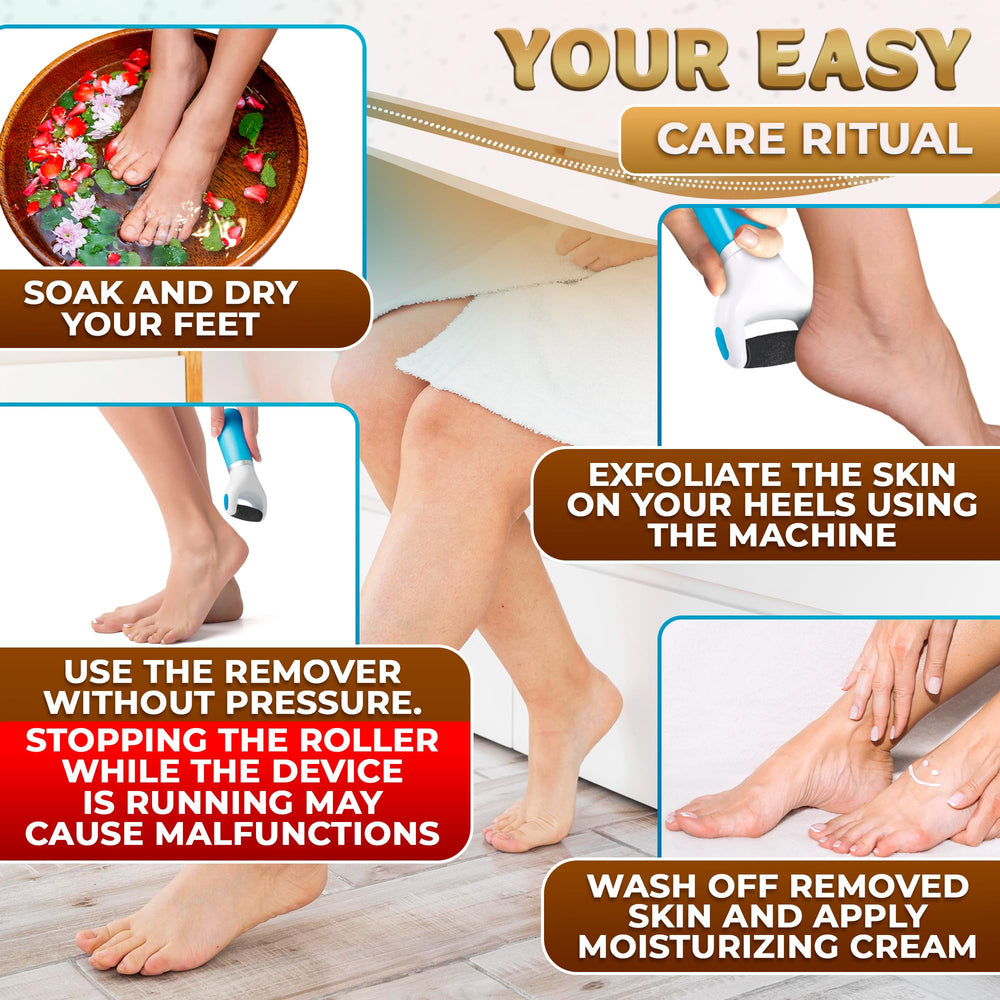 AZZORI battery-operated foot file offers convenient, salon-like use at home.