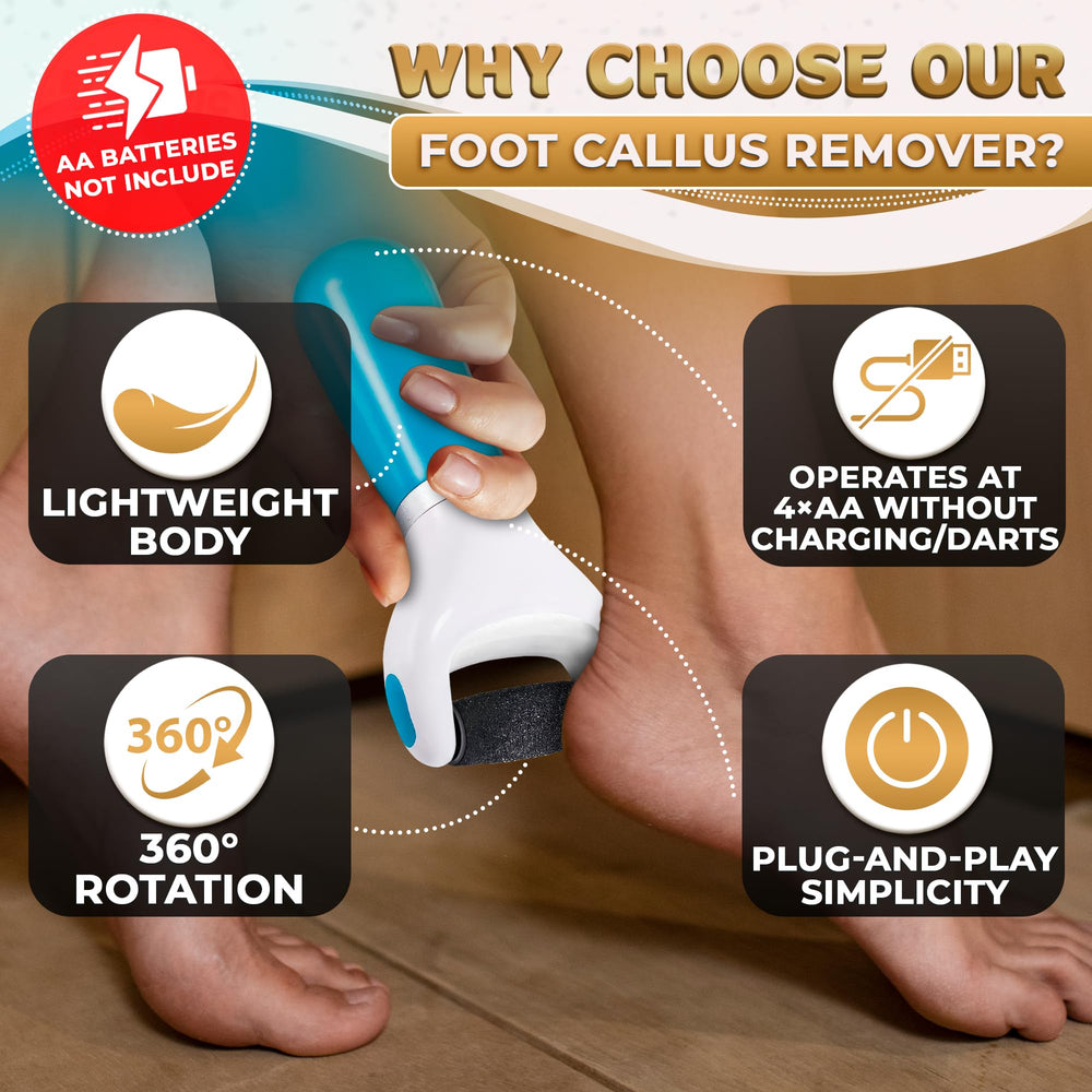 AZZORI foot sander in hand demonstrates ergonomic design for precise callus removal.