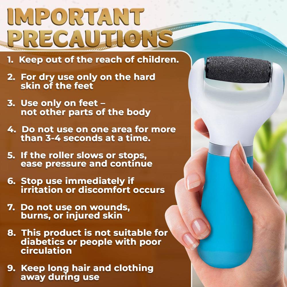 AZZORI portable foot callus remover action for quick smoothness anywhere.
