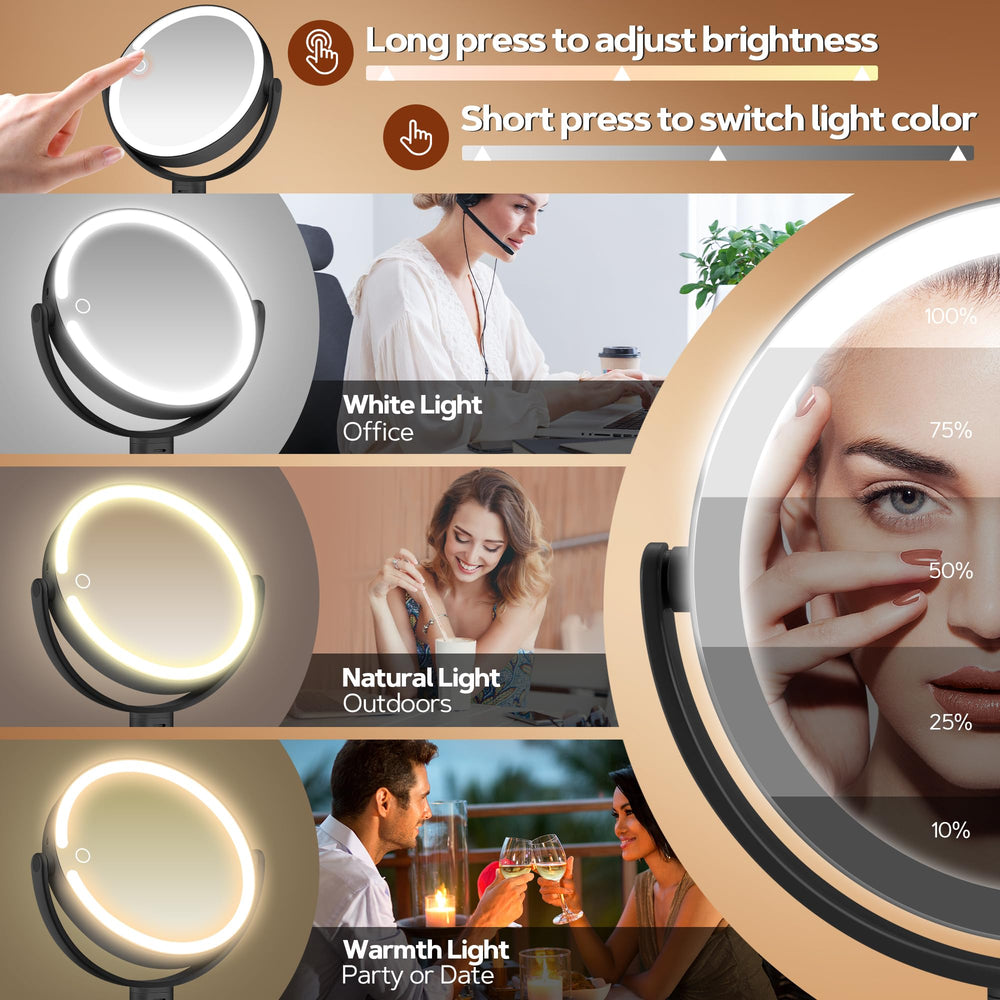 B Beauty Planet 30x magnifying side for detailed brow shaping and skin inspection.