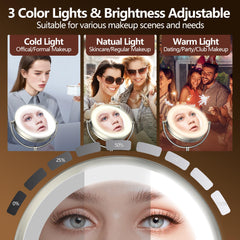 B Beauty Planet 8.6-inch lighted mirror with adjustable color modes for accurate makeup.