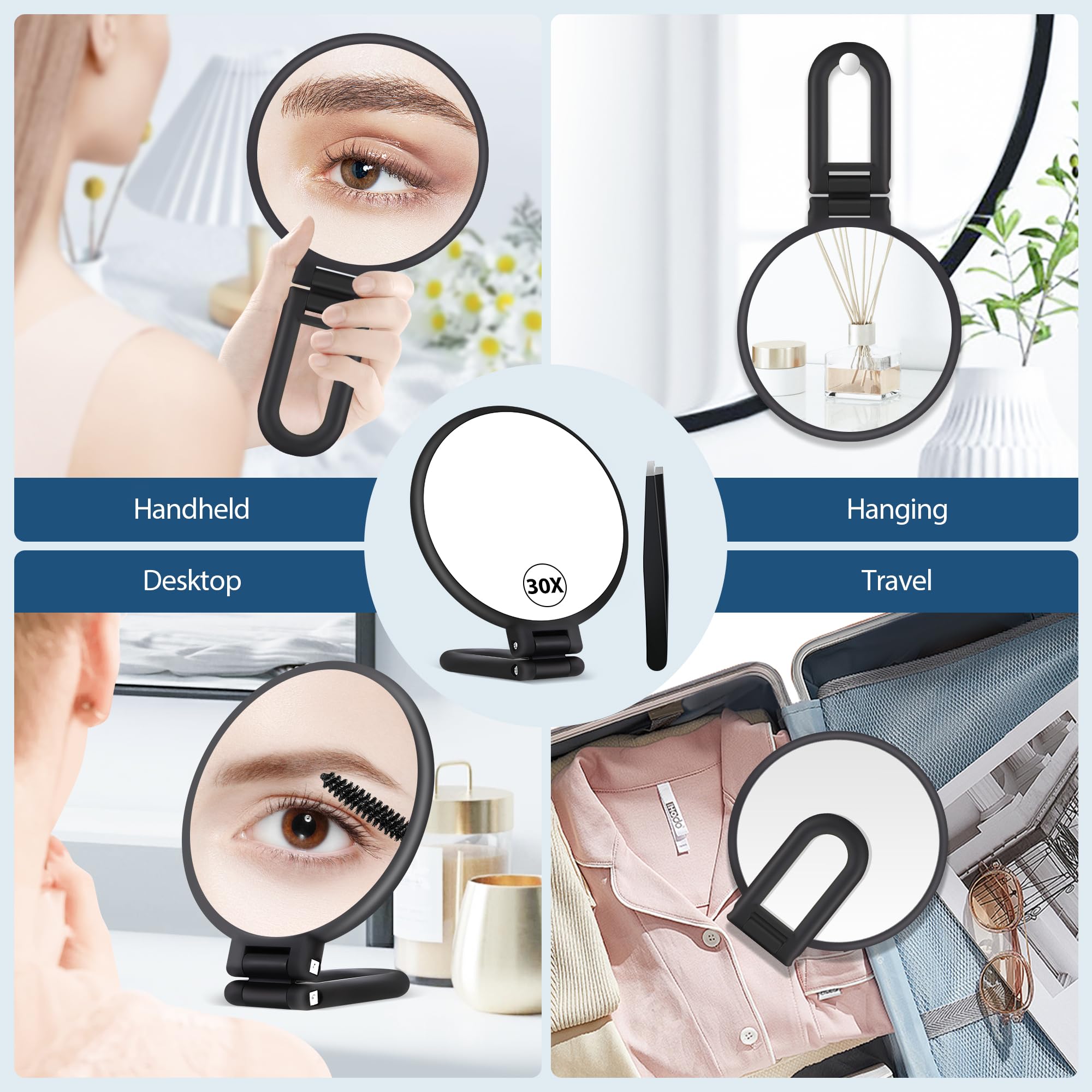B Beauty Planet compact travel mirror folded for easy packing