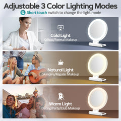B Beauty Planet magnifying mirror with adjustable lighting for true-color makeup application.