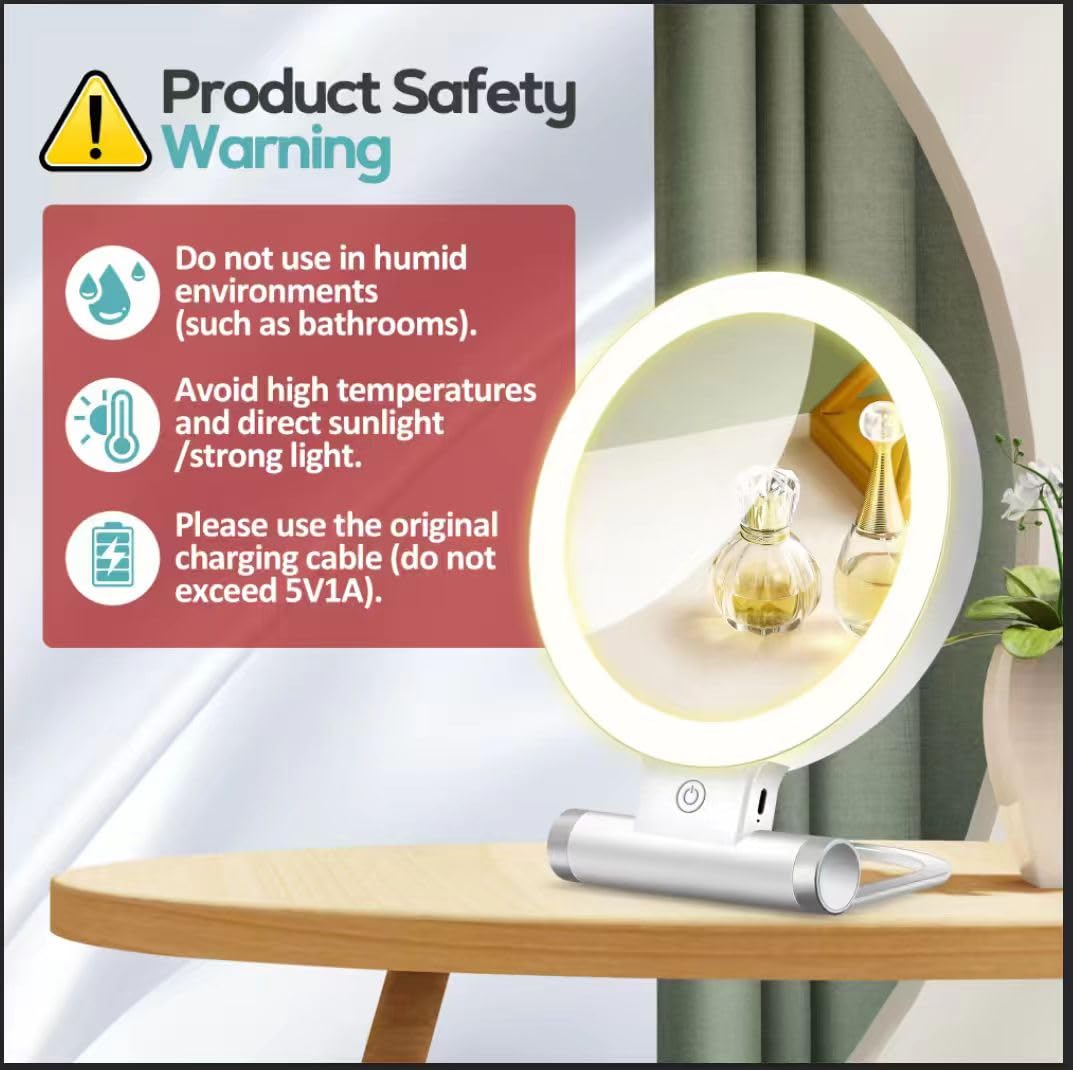 B Beauty Planet lightweight mirror designed for easy travel and storage.