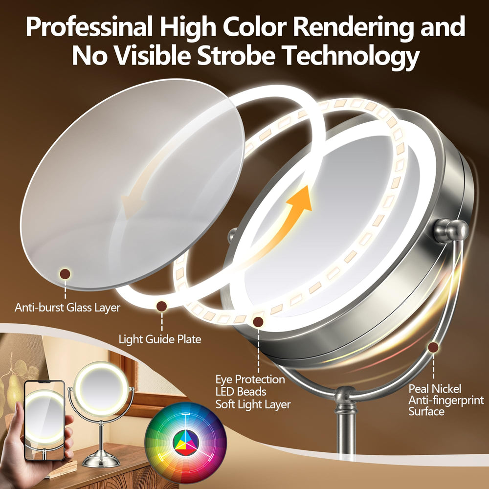 B Beauty Planet rechargeable mirror for cordless use during makeup sessions.