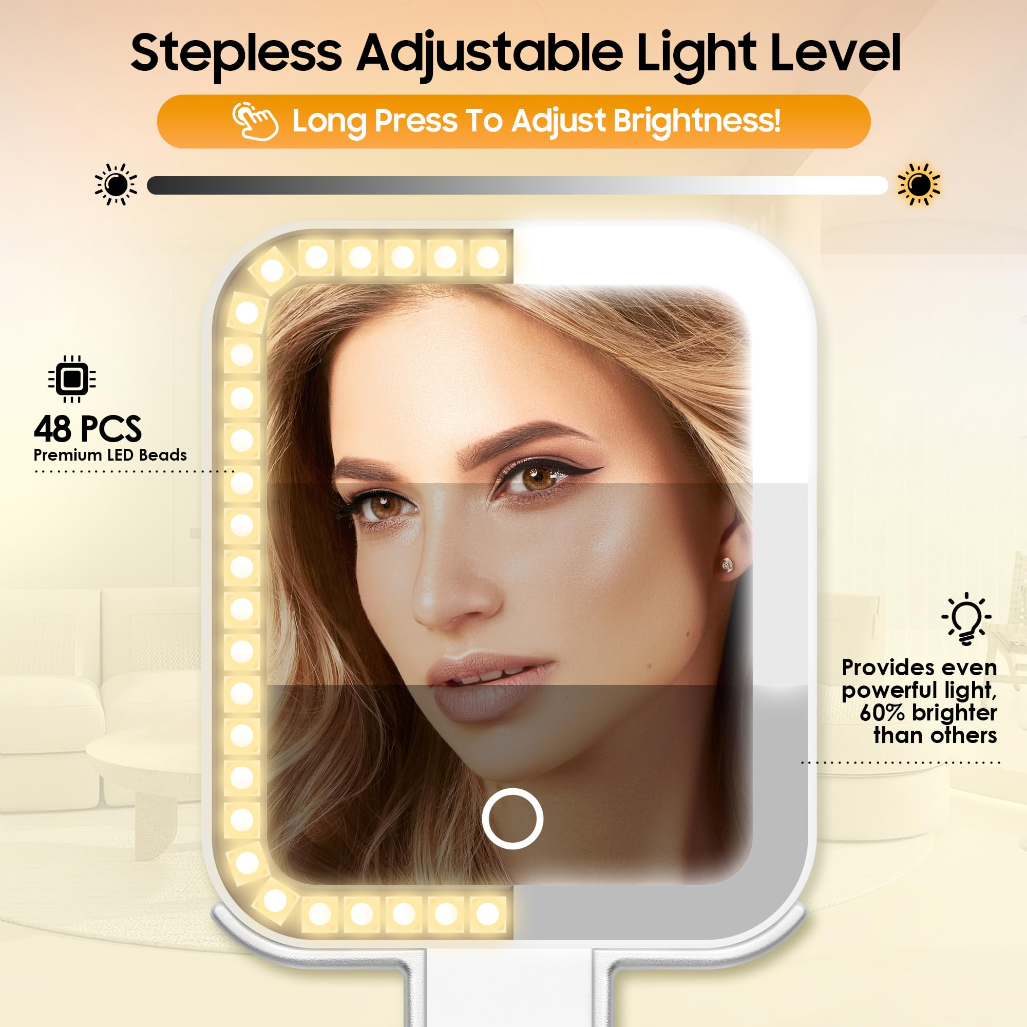 B Beauty Planet lightweight mirror with rotating handle for versatility