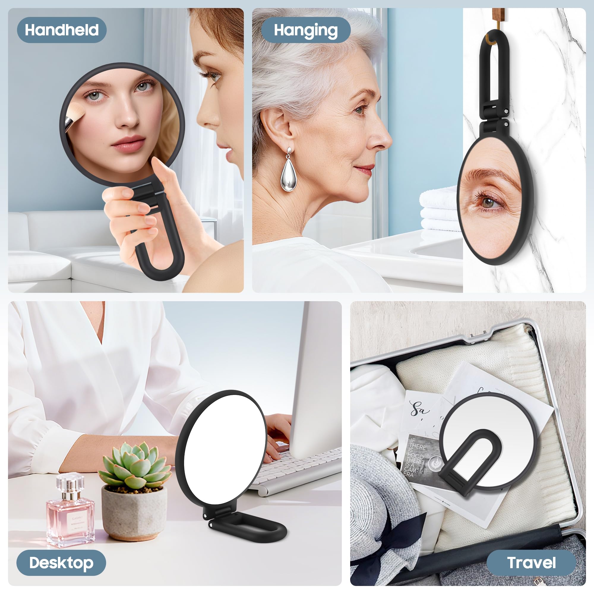 B Beauty Planet 40X/1X tabletop mirror for precise makeup at home.