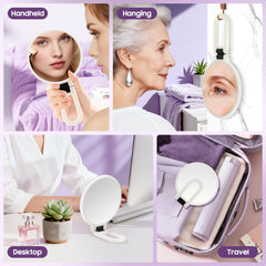 Travel-friendly mirror folded compact for on-the-go makeup