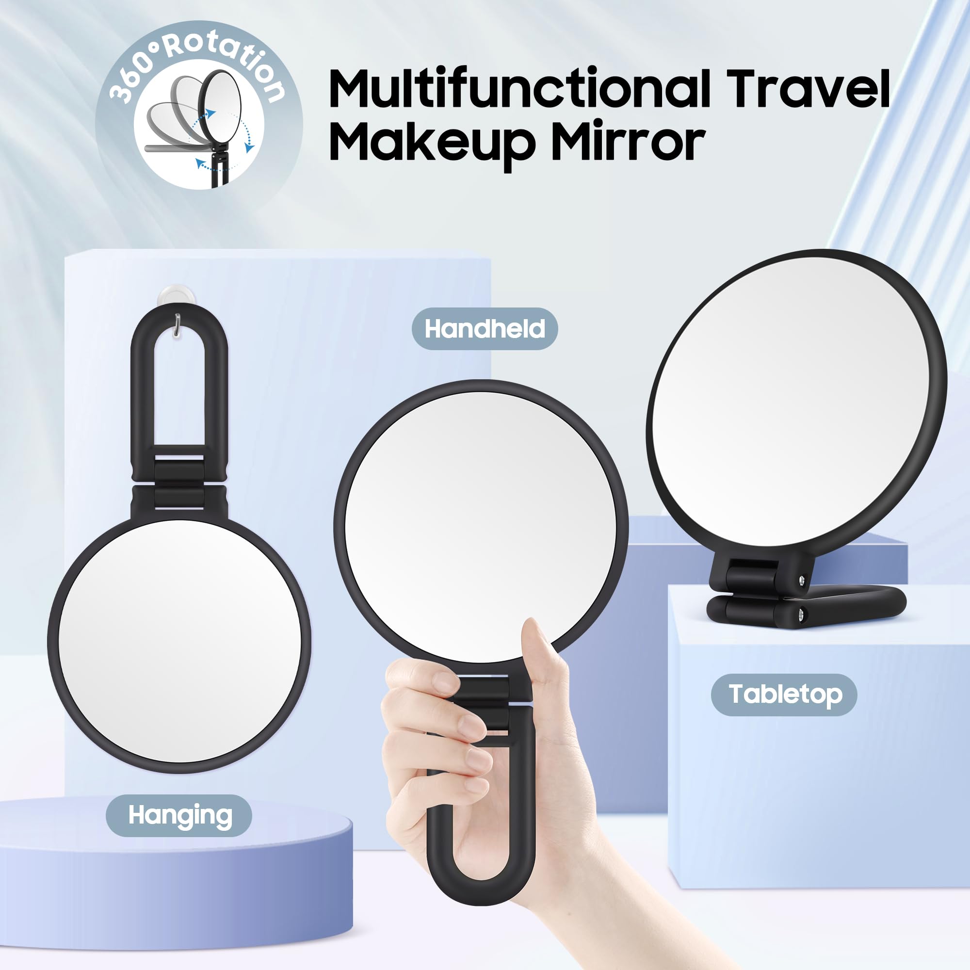 B Beauty Planet travel-friendly 40X mirror, lightweight and portable.