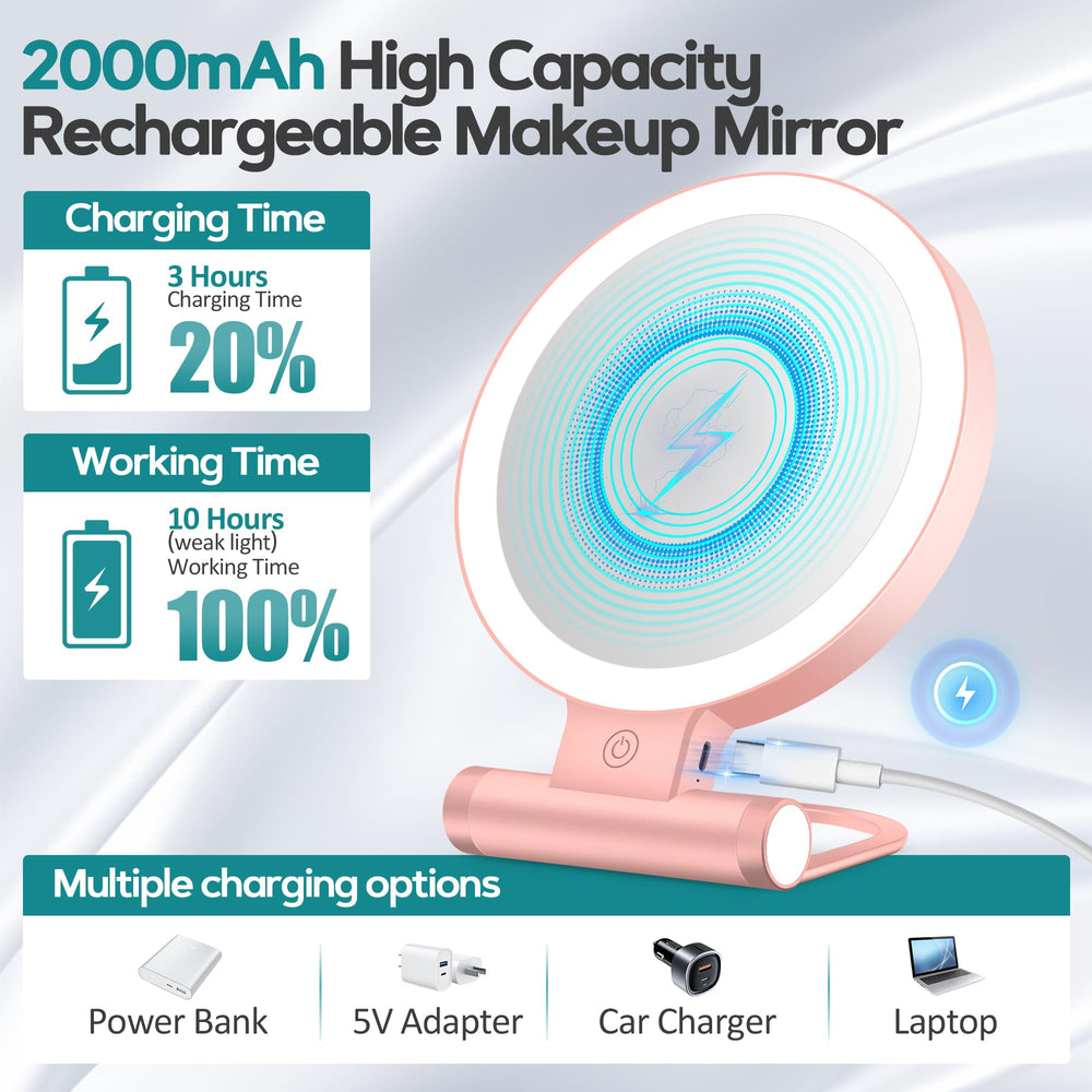 B Beauty Planet USB-C rechargeable mirror for all-day use on the go