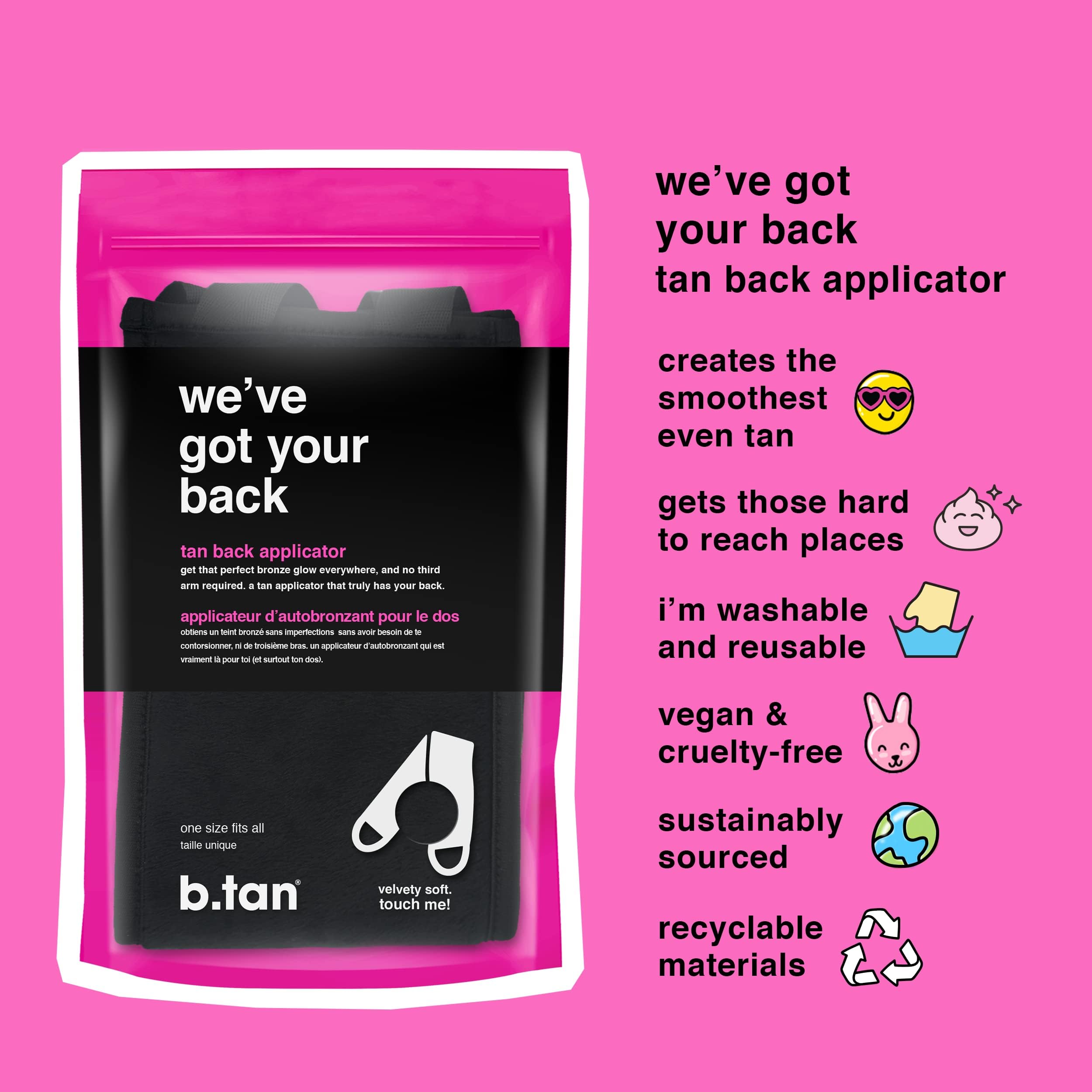 B.TAN back applicator featuring sturdy handles for easy reach across your back.