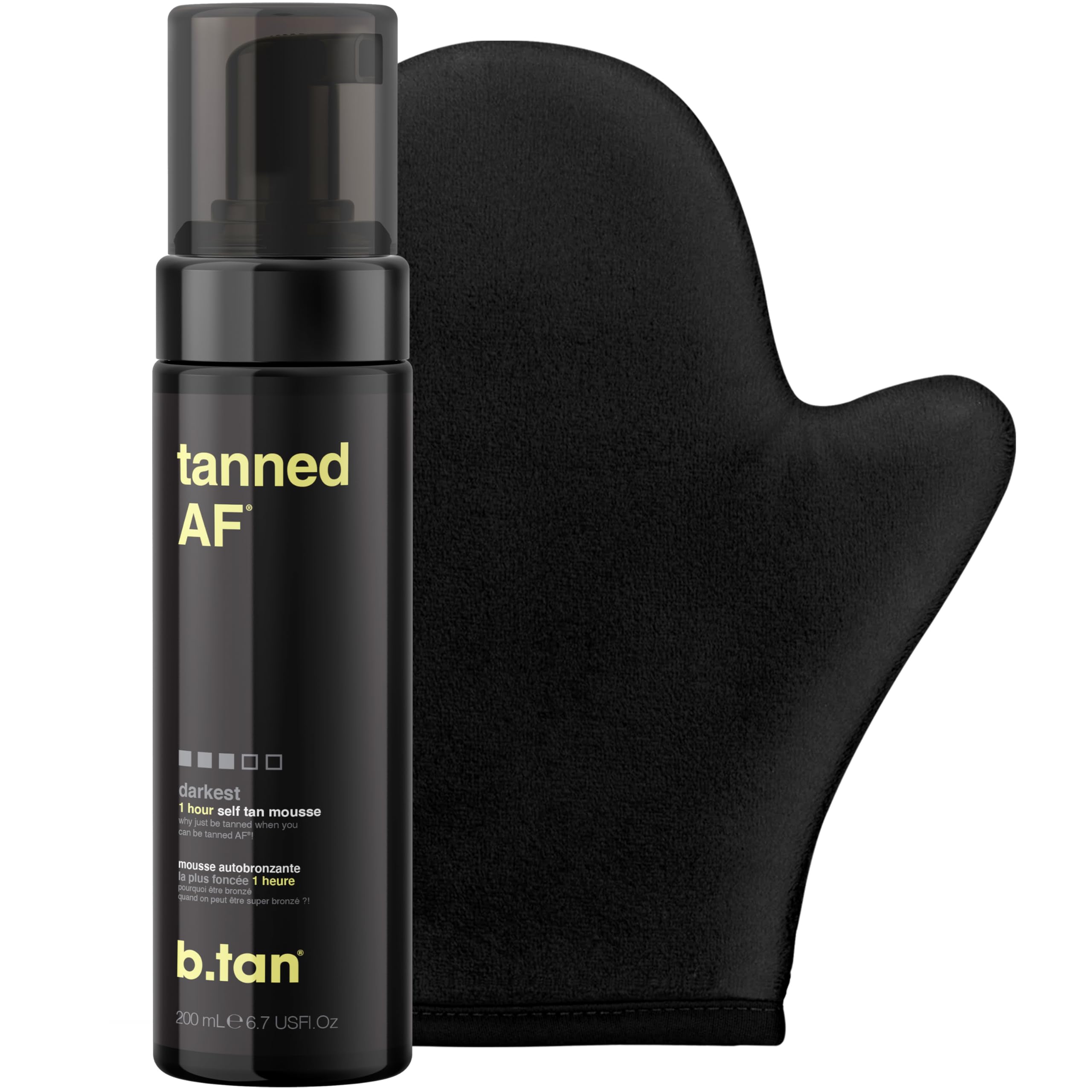 B.TAN Kit Autobronceador Oscuro con guante aplicador para aplicación suave y uniforme.